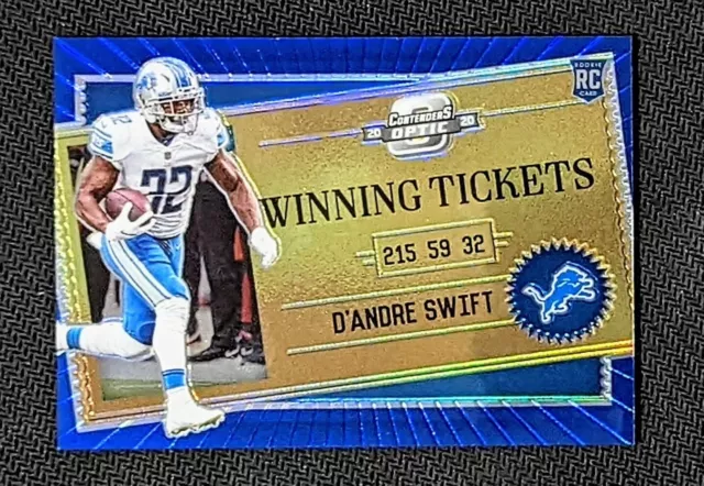 2020 Contenders Optic Winning Tickets D'Andre Swift Blue Prizm /99 Rookie RC