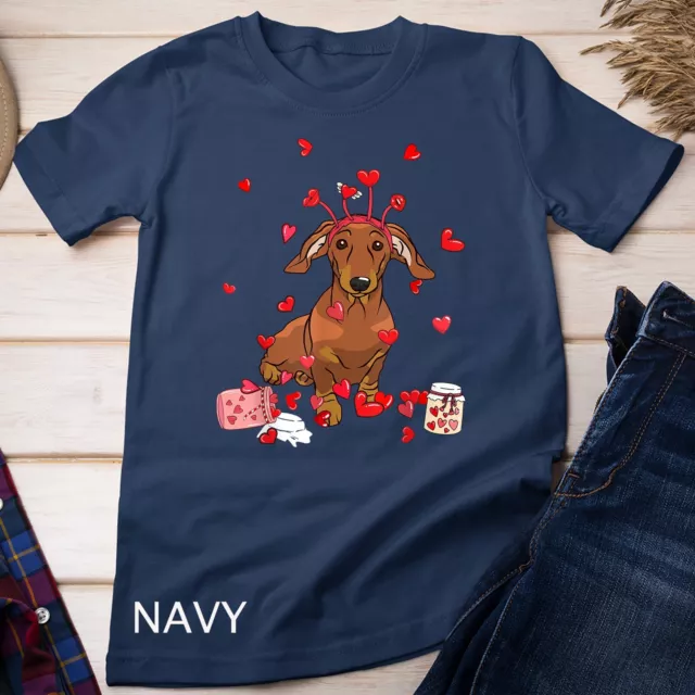 Dog Valentine Gift Cute Dachshund Valentines Day T-Shirt Unisex T-shirt