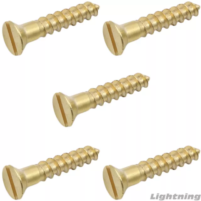 Slotted Flat Head Wood Screw Solid Commercial Brass #7X1" Qty 25
