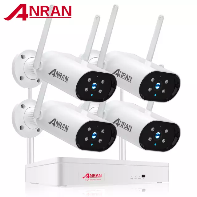 ANRAN WiFi Security Camera System CCTV Wireless Outdoor 8CH NVR Night Vision 3MP