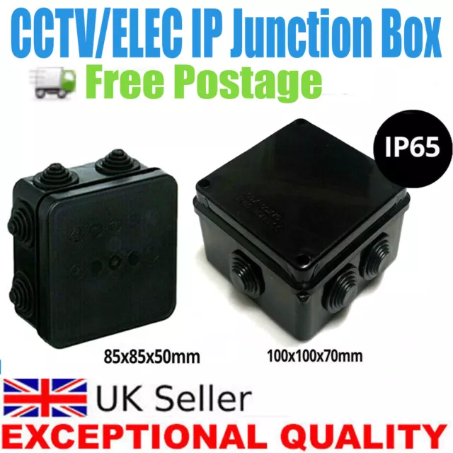 Weatherproof Junction Box Case IP65 Waterproof Black for Outdoor Electric CCTV