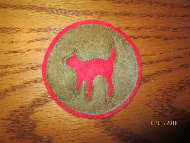 WWI US Army 81st Division,Artillery patch AEF wool felt