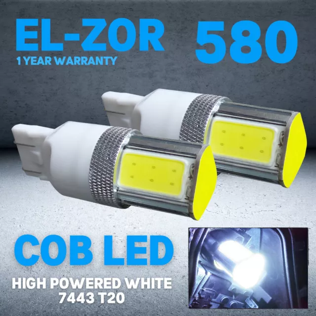 T20 W21/5w 580 Led White Side Light Bulbs Xenon DRL Duel Filament Cob 7443 Bulbs