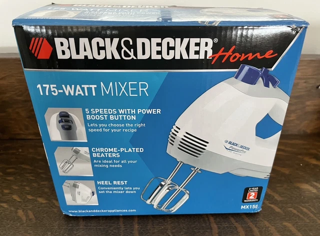 BLACK & DECKER 5 Speed Mixer 175 Watts with Beaters in Box $25.99