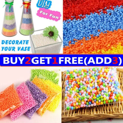 Lots Assorted Colors Crafts Polystyrene Styrofoam Filler Foam Beads Mini Balls