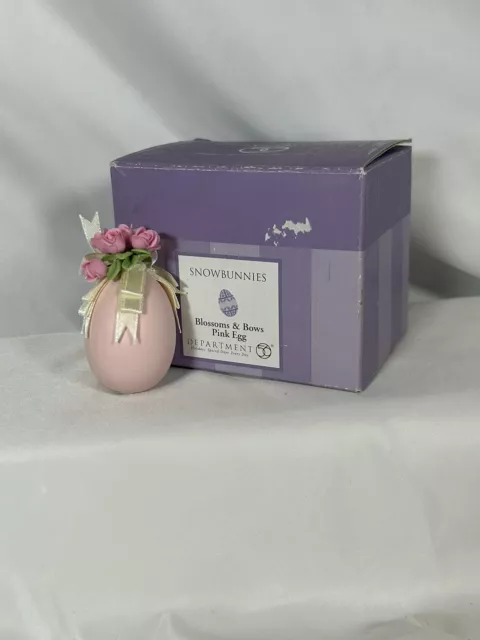 Dept 56~[SNOWBUNNIES ]~Blossoms & Bows Pink Egg