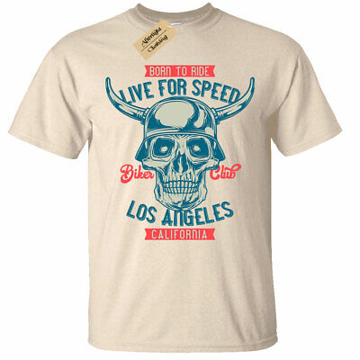 Born To Ride T-Shirt Uomo Live per Velocità Motociclista Maglietta Motocicletta