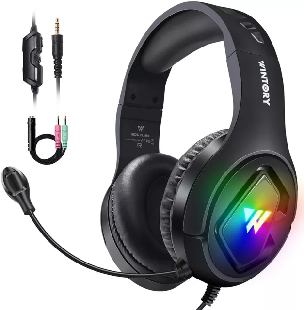 Casque de Jeu Gamer Filaire Stéréo PC Xbox One PS4 PS5 Gaming 7 LED Anti Bruit