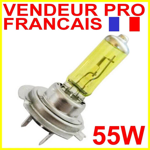 AMPOULE LAMPE H7 55W JAUNE YELLOW 3000K HALOGENE POUR FEU PHARE XENON 12V PX26d