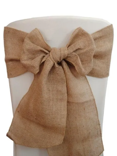 25 Burlap Chair Sashes 6"x108" Wedding Event Parties Shows 100% Natural Jute