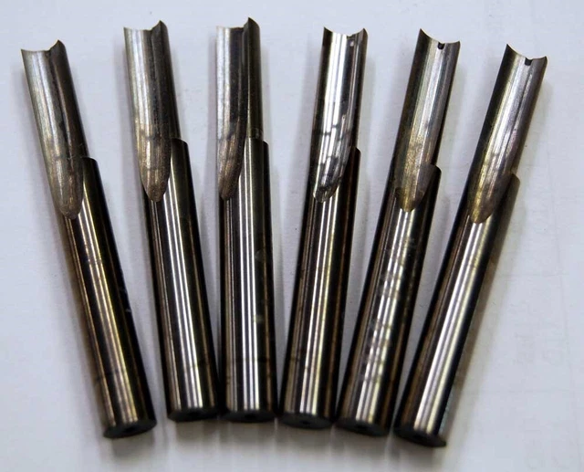 6 Pcs. Atrax 3/16" 1FLT Straight Flute Profiling,End Cut Carbide CNC Router Bits