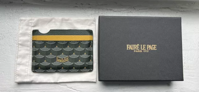 Fauré Le Page - Etendard 4cc Card Holder - Steel Grey Scale Canvas & Grey Leather