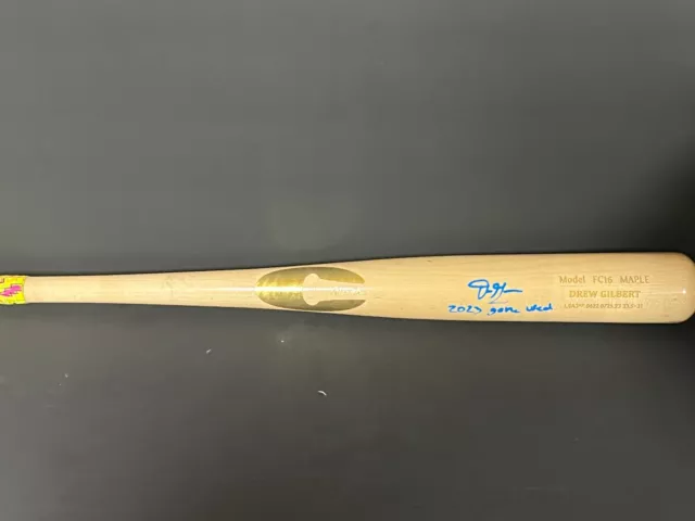 Drew Gilbert Mets Auto Signed 2023 Game Used Non Cracked Bat Beckett Hologram