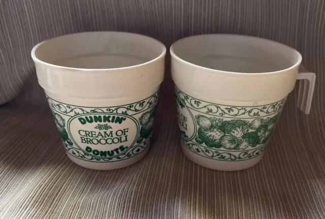 Vintage DUNKIN DONUTS Cream of Broccoli Plastic Soup Cup No Lids