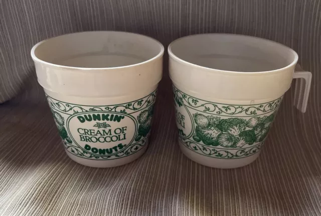 Vintage DUNKIN DONUTS Cream of Broccoli Plastic Soup Cup No Lids