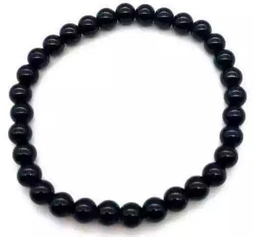 Bracciale Tormalina Nera perline 6mm