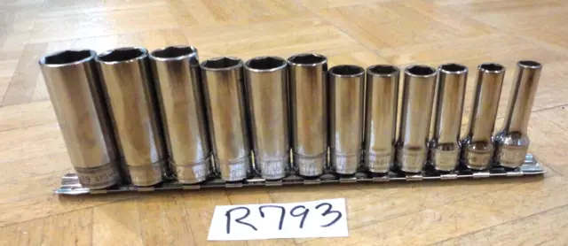 Snap-On Tools 12 Piece 3/8 Drive Metric Deep 6 Point Socket Set 8Mm-19Mm