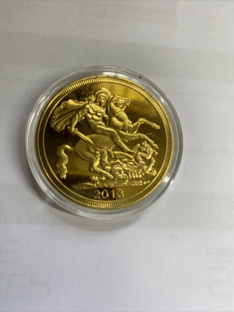 2013 QE : 2nd Gold Plated George & Dragon Copy Coin