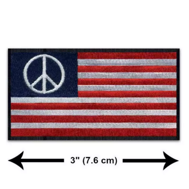 Ee.uu. Paz Bandera Hierro En Parche 3" Bordado Aplique Estados Unidos De América 2