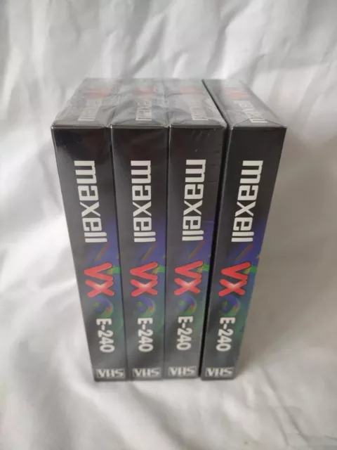 4 x Maxell VX E-240 4 Hour Blank Video VHS Tape NEW & SEALED 3