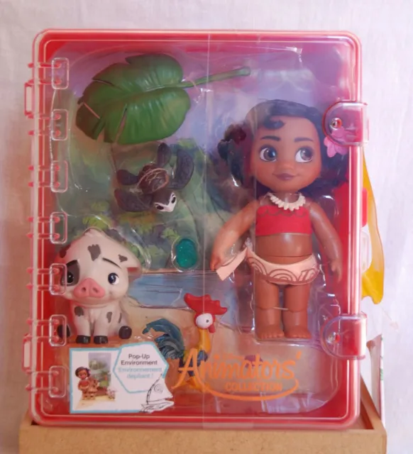 Disney Moana Animators' Collection Moana Mini Doll 5" /12cm Playset - New 3
