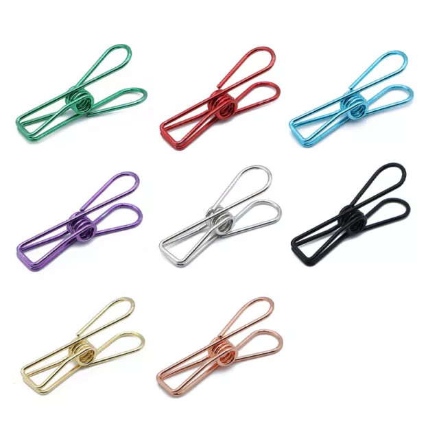 10Pcs Colorful Metal Binder Paper Clips Office School Stationery Bookmarks Clip