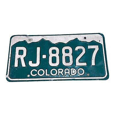 Vintage Colorado Collectible License Plate Green Mountains Original Tag Man Cave