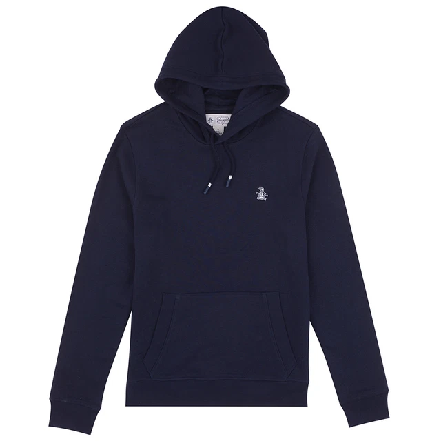 ORIGINAL PENGUIN MENS Hoodie Sticker Pete Fleece Pullover Jumper