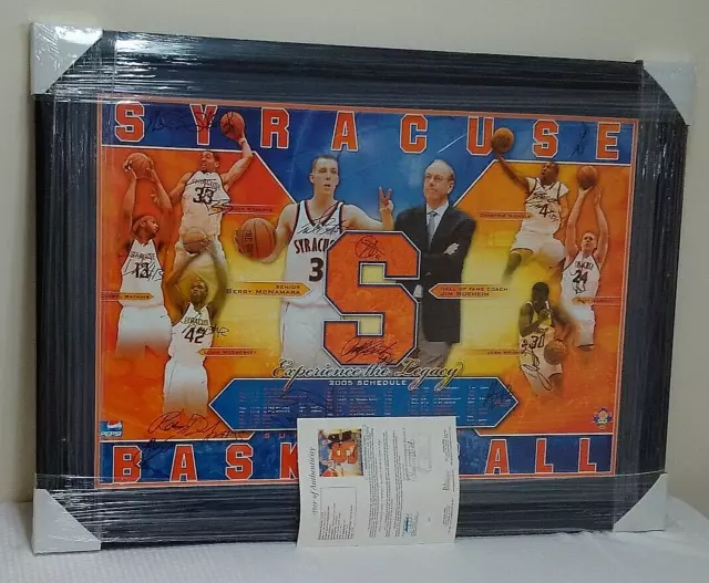 1/1 Auto Team Signed SYRACUSE Poster 24x36 JSA Framed Matted 2005 McNamara 15+