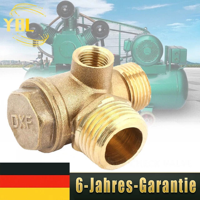 Uadme Rückschlagventil Für Kompressor – Messing, 3 Wege, 20x16x10 Mm