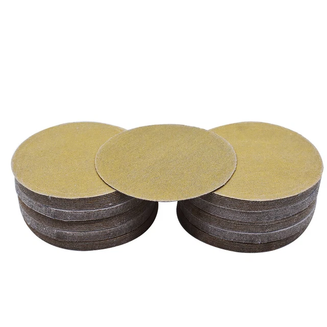 100 Pack 80 Grit 5 Inch Hook Pads Sanding Disc Flocking NO-Hole Sand Paper New