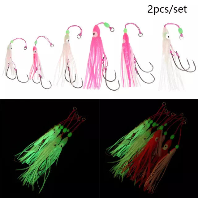 SILICONE UV LONG tail Fishing Tackle Saltwater Octopus Bait Squid Skirt  Lure $6.74 - PicClick AU