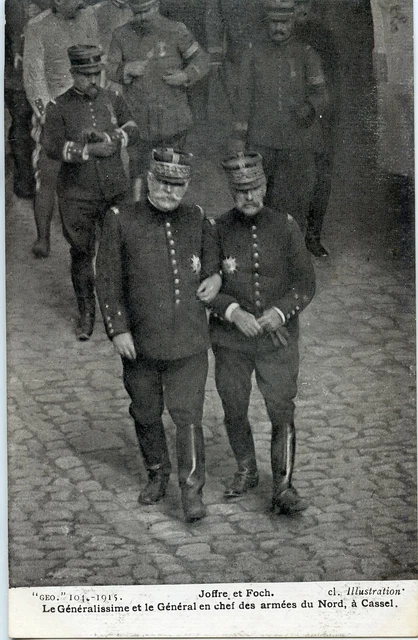 Ww1 // Cpa / Military War // Generalissime Joffre Et Joffre A Cassel