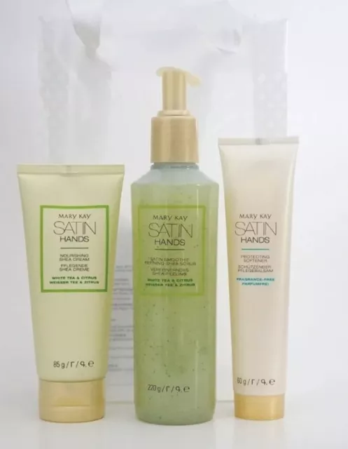 Mary Kay Satin Hands Set - White Tea & Citrus 3 tlg. Balsam Peeling Creme Neu