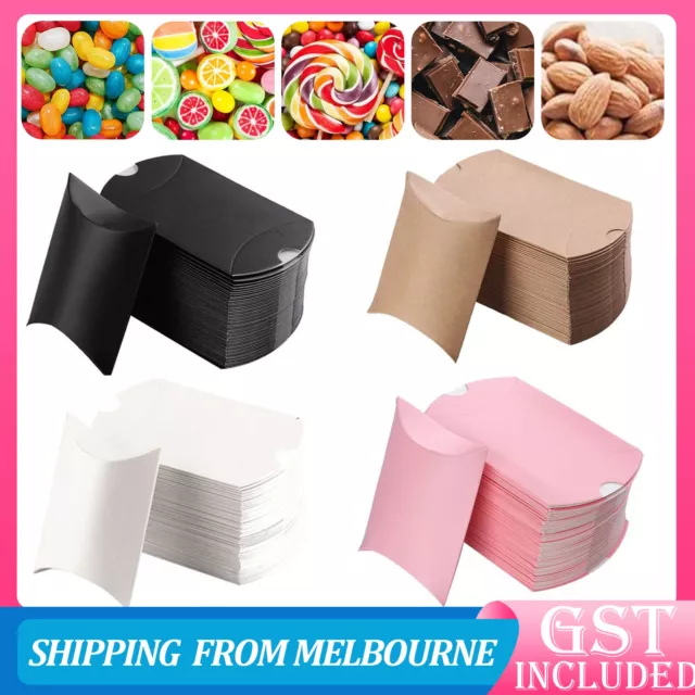 Up to 100x Pillow Favor Bag Candy Gift Box Kraft Paper Gift Favour Wedding Party