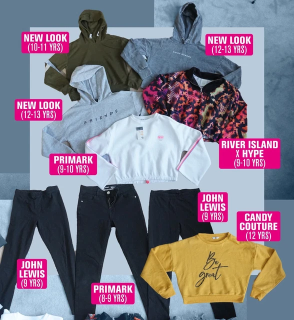 Girls Hoodie Top Bundle Lot 9-10 Yrs River Island Hype New Look