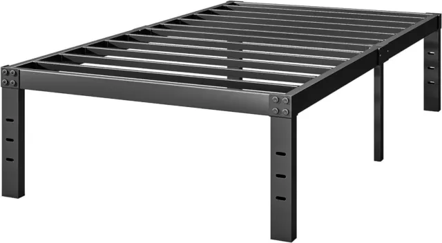 HeavyDuty Twin Size Metal Bed Frame No Box Spring Needed 74.61"L x 37.6"W x 14"H