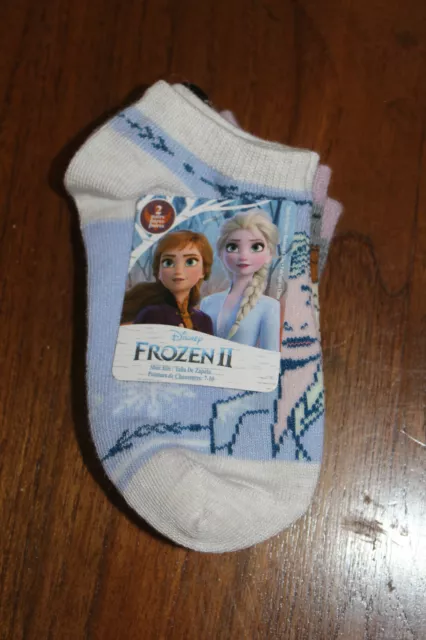 Disney Frozen 2 Toddler Girls Socks 2 Pairs Anna & Elsa Size 7-10