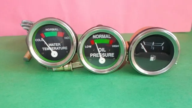 Massey Ferguson Gauge Set- Oil Pressure (Male), Temp, Fuel MF 35,50,65,135,150