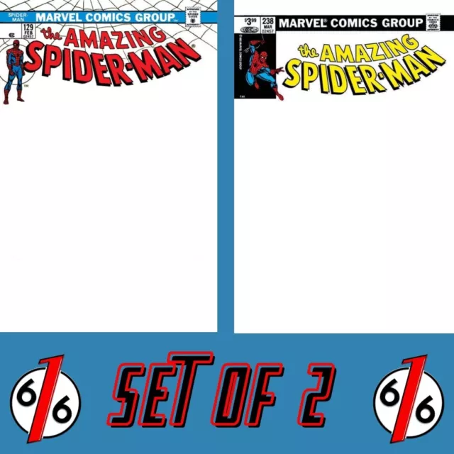 🔥🕷 AMAZING SPIDER-MAN FACSIMILE EDITION 129 & 238 Exclusive Blank Variant Set