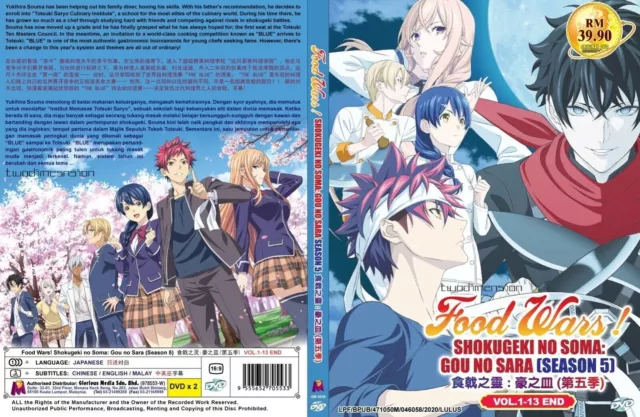 DVD ANIME FOOD Wars! Shokugeki No Soma Season 1+2+3+4+5 (1-86 End)+5 OVA  English $74.57 - PicClick AU