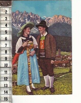 COSTUMI ALTO ADIGE viaggiata nel 1954 SUDTIROLER FOLKSTRACHTEN 