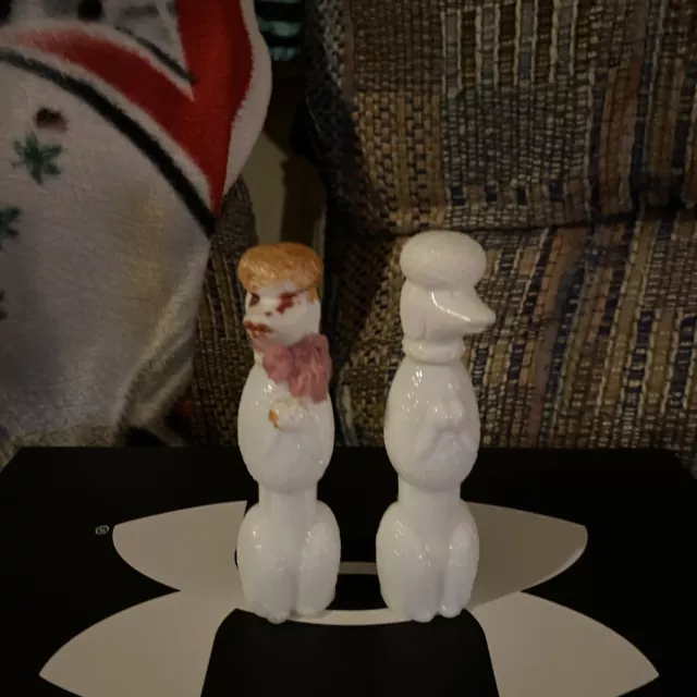 Vintage Avon Milk Glass Poodle Bottles ( Empty )