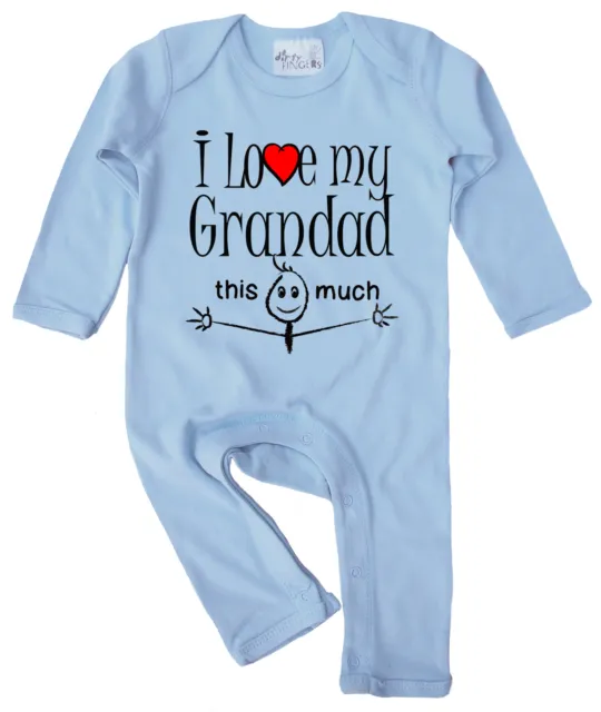Granddad Baby Clothes "I Love My Grandad This Much" Baby Romper Suit Grandfather