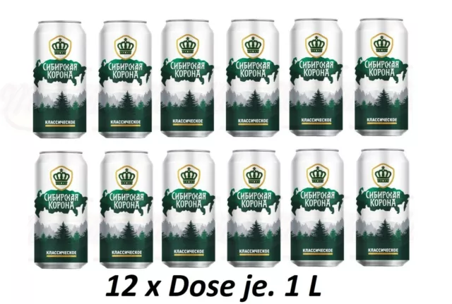 12 X DOSE Bier Sibirskaja Korona Classik hell Пиво Сибирская Корона 12  L DPG EUR 33,69 - PicClick DE
