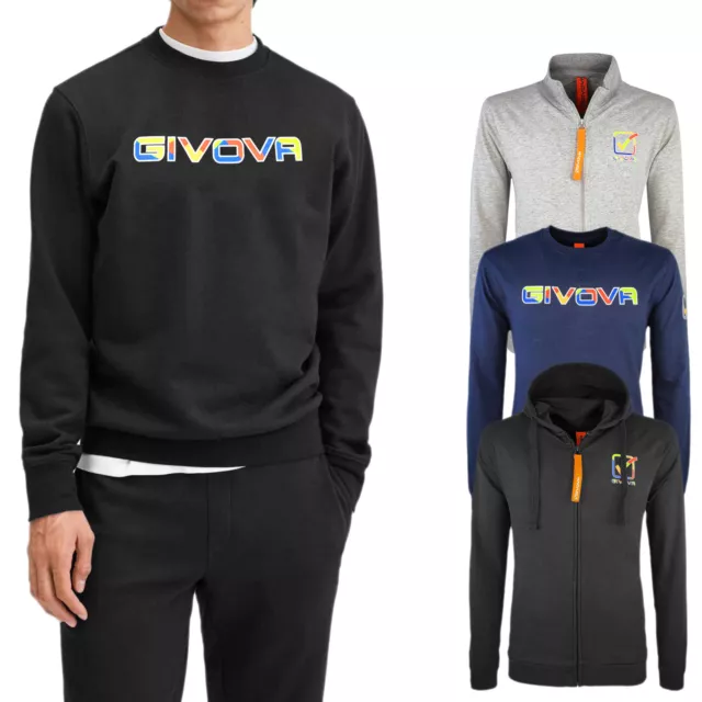 Felpa Uomo GIVOVA 100% Cotone Leggero Maglia Zip Maglione Casual Cardigan