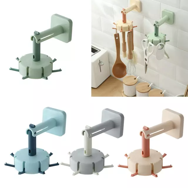 Kitchen Swivel Hooks Organizer, 360 Degree Rotating Bathroom Accessories,