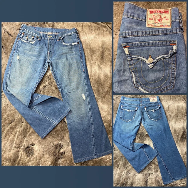 TRUE RELIGION VTG JOEY Flare Blue Jeans Horseshoe Flap Men’s 36x33 (38x31 Tape) TRUE RELIGION VTG JOEY Flare Blue Jeans Horseshoe Flap Men’s 36x33 (38x31 Tape)