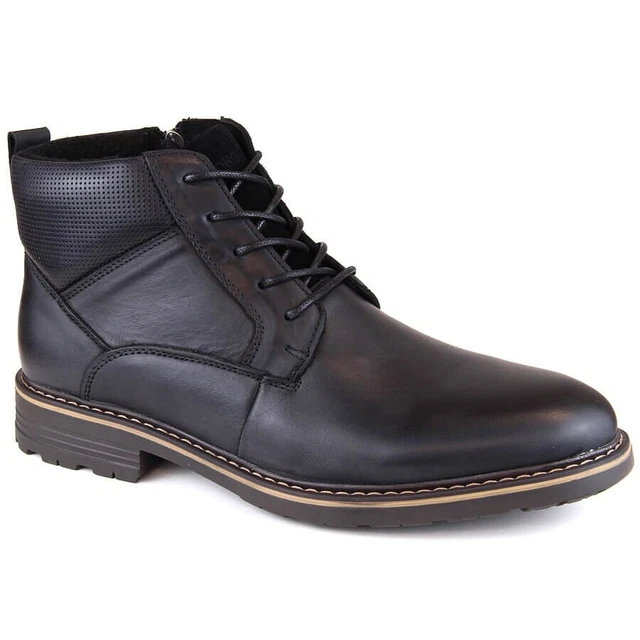 LEATHER MEN'S INSULATED ankle boots, black, T.Sokolski Z2269 £109.61