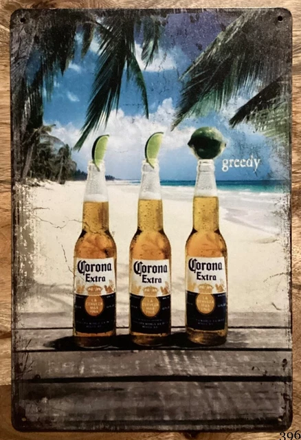 Corona Extra Skull Vintage Metal Sign – Man Cave Pub Decor, Glossy Tin Plaque